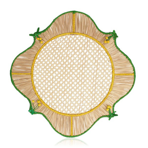 Manteles Individuales Elegantes de Forma Única, Manteles Individuales de Ratán Festoneado para Mesa de Comedor, Platos Base de Ratán Estilo Boho de Fábrica Vietnamita - Product Image 1