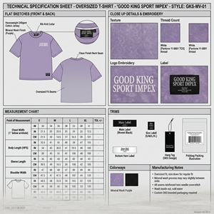 Camiseta Oversize Personalizada con Lavado Ácido Vintage, Algodón Pesado, Hombro Caído, Estampado Puff, Estilo Urbano para Hombre, Morada, Lisa, 3D - Product Image 6