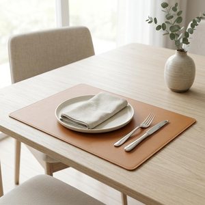 Luxury Genuine Leather <b>Placemat</b> Heat Resistant Waterproof Dining Room Mats Custom Logo Hotel <b>Table</b> <b>Runner</b> LPM-0002F - Product Image 6
