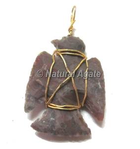 Colgante de Piedras de Cristal Hechas a Mano con Punta de Flecha de Pájaro Relámpago y Gema Dorada |   Compre en Línea Colgantes de Punta de Flecha - Product Image 6