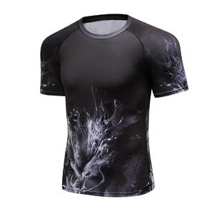 เสื้อยืดออกกำลังกายฟิตเนสแขนสั้นสำหรับผู้ชาย เสื้อวิ่งคุณภาพพรีเมียม พิมพ์ลายอย่างดี เสื้อรัดรูปสำหรับผู้ชาย - Product Image 2