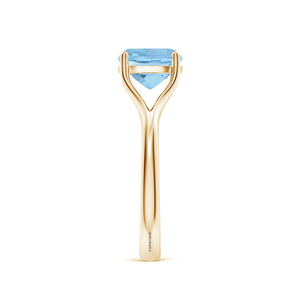 <b>Cushion</b> Cut Light Blue Gemstone <b>Ring</b> for Women Rhodium Elegant Split Shank Engagement <b>Wedding</b> <b>Ring</b> 10K 14K 18K Gold 925 935 - Product Image 3