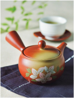 Teko Keramik Bunga Sakura Gaya Zen Asia Jepang dengan Pegangan Samping Kyusu Ramah Lingkungan untuk Teh Hijau Buatan Jepang oleh TOKONAME