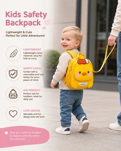Cute Cartoon Animals Toddler <b>Backpack</b> with Detachable Anti Lost Leash Lightweight Breathable Large Capacity Kids Safety bag - Product Image 2