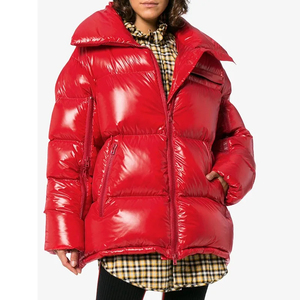 2024 Zip up New Design Printing Cropped <b>Down</b> Oversize Custom Logo <b>Coats</b> Solid Color Sport Women'S Jackets <b>Duck</b> Puffer Jacket - Product Image 2