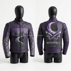Blouson de moto en cuir de course avec graphiques personnalisés, vêtement d'extérieur pour homme, style streetwear, équipement de motard, en cuir véritable de qualité supérieure - Product Image 1