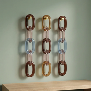 <b>Resin</b> Handmade Casting Technique Chain Link Wall Sculpture Artistic Home Decoration Irregular Shape Colorful Gradient - Product Image 6