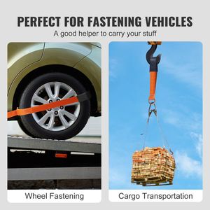 Kit di Cinghie a Cricchetto 5 cm x 305 cm, Capacità di Carico 2500 kg, Resistenza alla Rottura 5000 kg, Cinghie per Auto ad Alta Capacità di Trazione - Product Image 4