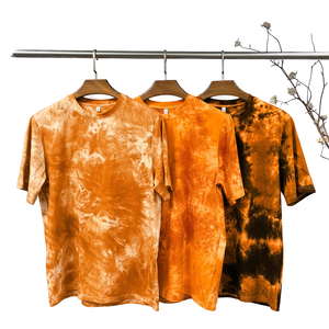 <b>Tie</b>-Dye Short Sleeve Men's T-Shirt 100% Cotton Regular Fit O-Neck Casual Jersey <b>Knitted</b> Breathable Patterned Design - Product Image 3