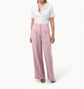 Camisa Blanca de Manga Corta para Mujer, Estilo Veraniego, Sin Tejido, con Botones, Formal/Casual, para Oficina - Product Image 4