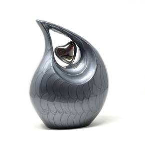 Traditional <b>Aluminum</b> Tear Drop Funeral Keepsake Urn Memorial Ash <b>Container</b> Crafted With Decorative Smooth Matte Finish - Product Image 1