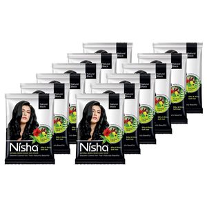 Henna natural en polvo Nisha para un color negro natural del cabello, tinte para un cabello suave, sedoso y brillante para hombres y mujeres, 10g (Paquete de 10) - Product Image 2