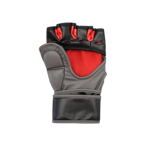 <b>Half</b> Finger Training Gloves For Adults With Velcro Closure Black And Red PU Leather Martial Arts Gloves - Product Image 5