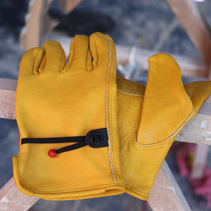 Fully Customized In Yellow Color Adjustable Size Good Quality Lather Material Men Wear Driver Gloves - Product Image 1