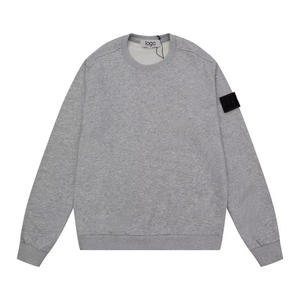 Sudadera Clásica Casual de Color Liso con Manga Regular, Unisex, Oversize, de Punto para Otoño, con Insignias en el Cuello, Modelo Igual para Parejas - Product Image 6