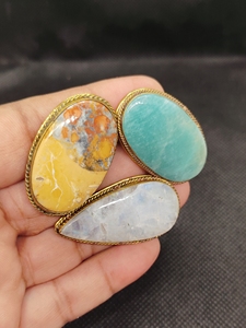 Best Selling Gemstone with brass for jewelry ring making, natural stone jewelry parts for create unique design. - Product Image 3