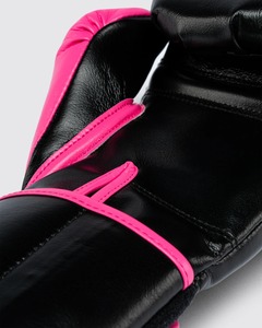 Nouveaux modèles de gants de boxe MMA en cuir noir et rose à lacets, personnalisés, professionnels, pour l'entraînement Sanda, légers, à doigts entiers - Product Image 4