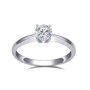 Anillo de Oro Sólido de 18K con Diamante Cultivado en Laboratorio Certificado de Corte Redondo de 0.61CT, Joyería Sencilla - Product Image 6