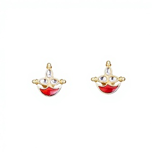 Fancy Stud Earring in Fashion Jewelry 8679 Maroon - Product Image 1