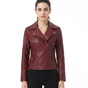 Veste en cuir pour femme la plus vendue, coupe-vent et légère avec rembourrage en polyester, respirante, finition brute - Product Image 5
