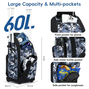 New Compact Custom Logo Eco-friendly Microfiber Baseball & Softball <b>Backpack</b> with 30-<b>40L</b> Capacity for Outdoor Sports - Product Image 4