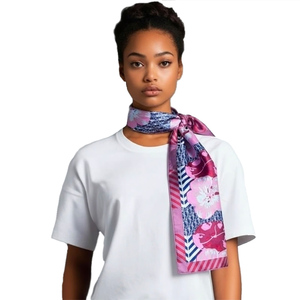 Premium Square Scarf Floral Pattern All Season Printed Quick Dry Soft Breathable Luxury Fashion Gift for Women Cycling - Product Image 1