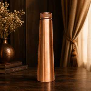 MSR Overseas Hand-made Pure Copper <b>Water</b> <b>Bottle</b> 1000ml Leakproof Reusable Slim Grip Eco Friendly Hydration Classic Design - Product Image 2
