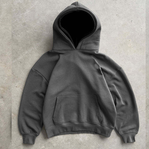 Sweat à capuche épais pour homme en molleton 600 g/m² French Terry, style streetwear avec double capuche, conception personnalisée OEM, 100 % coton, collection Printemps perlée - Product Image 3