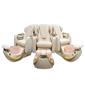 เก้าอี้ทำเล็บปรับเอนได้ หุ้มหนัง PU ระบบเจ็ทไร้ท่อ ไฟ LED 7 สี พร้อมฟังก์ชั่นนวดและทำความร้อน เฟอร์นิเจอร์ร้านทำเล็บ - Product Image 2