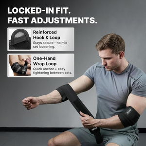 Bandes de soutien pour coudes de musculation noires unies OEM personnalisées, antidérapantes, marque privée, fournisseur - Product Image 4