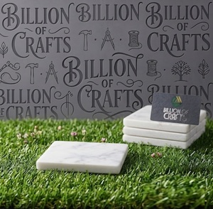 Billion Of Crafts Marble <b>Coaster</b> Set Square Stone Mats Non Slip Modern Design <b>White</b> Marble <b>Coaster</b> Set of 6 - Product Image 5