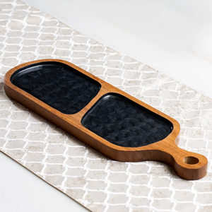 Bandeja de Desayuno Moderna de Madera Pintada a Mano con Asas, Apta para Lavavajillas, Ecológica, Plato para Servir Comida, Té y Café - Product Image 5