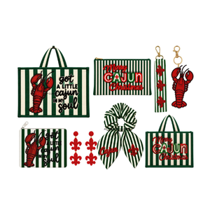 Christmas Red Gingham <b>Tree</b> Print Beaded Accessories Set Custom Handmade Beaded <b>Bags</b> Bibs and Fashion Accessories Wholesale - Product Image 6