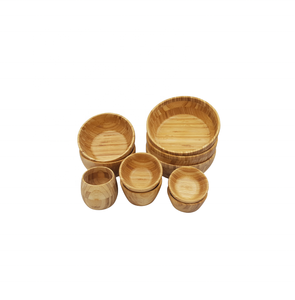 Juego de cuencos de Madera hechos a mano de 4 cuencos de anidación de madera de acacia natural (5 ", 6", 7 ", 8") para servir, ensaladas, decoración y regalos - Product Image 6