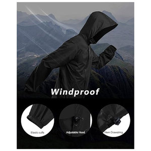 Men's Rain <b>Jacket</b> Windbreaker Waterproof <b>Jacket</b> Raincoat for Cycling Running Hiking Outdoor Gear Hooded Lightweight Packable - Product Image 3