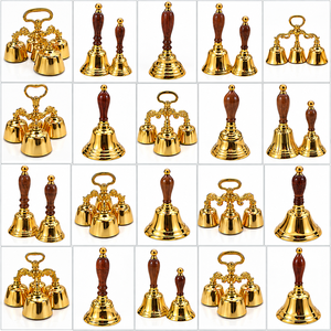 ชุดระฆังทองเหลืองสไตล์โบราณ 6 ขนาด พร้อมด้ามไม้ สำหรับตกแต่งบ้าน โบสถ์ พิธีกรรม และเป็นของขวัญ - Product Image 6