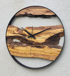 Natural Live Edge <b>Wooden</b> <b>Wall</b> <b>Clock</b>, Rustic Country Home Decor, Handmade Statement <b>Clock</b>, Wood <b>Wall</b> Art, Metal Frame - Product Image 2