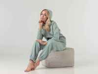 Ensemble de survêtement court pour femme, couleur vert sauge, personnalisé, sweat-shirt à capuche et pantalon de jogging, vêtements de sport décontractés, deux pièces assorties