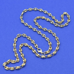 Collar de cadena Figaro chapado en oro, aleación de zinc, estilo clásico, para unisex, joyería de moda, cadena para uso diario. - Product Image 5