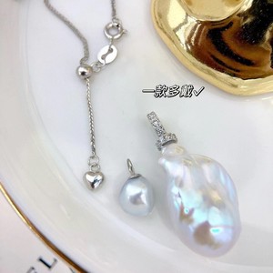 Collier à deux rangs importé d'Italie avec perle baroque et diamant féerique, argent pur S925, collier de perles baroques de l'industrie lourde - Product Image 4