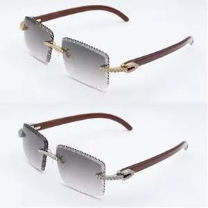 Nouvelles lunettes de soleil tendance hip-hop avec diamants pour femmes, les plus vendues, montures carrées violettes, rouges et bleues - Product Image 3