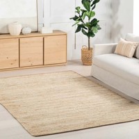 Tapis d'intérieur en jute naturel et blanc, tissé à la main, style bohème neutre, tapis de ferme, pour salon, chambre, entrée, décoration de sol