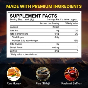 Shilajit <span class=keywords><strong>Naturel</strong></span> Pré-Entraînement au Miel, Qualité Or, 60% Acide Fulvique, Bâtonnets Énergétiques Marque Privée - Product Image 5