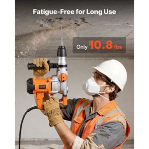Martillo Perforador Eléctrico con Cable, de Alta Resistencia, con Sistema SDS-Plus de 1-1/8, con 3 Brocas (Punta Plana/Punta de Cincel) - Product Image 6