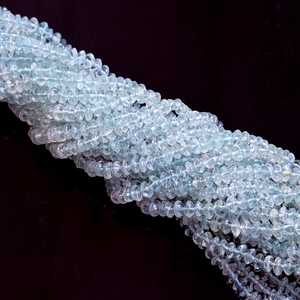 Perles d'aigue-marine naturelle en forme de bouton, 4-5 mm, lisses, entretoises, 12,5 pouces, pour la fabrication de bijoux, prix de gros - Product Image 6