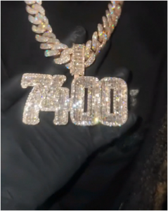 Joyería Hip Hop Personalizada con Número, Moissanita VVS, Plata de Ley 925, Chapada en Oro, con Colgantes, Certificación GRA - Product Image 6