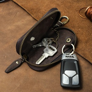 Genuine leather <b>smart</b> key organizer with compact storage and premium zipper hardware car key holder <b>wallet</b> <b>smart</b> key <b>wallet</b> - Product Image 1