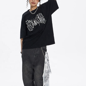 เสื้อยืดโอเวอร์ไซส์สั่งทำพิเศษ ผ้าฝ้าย 100% เสื้อยืดสตรีทแวร์ชายหญิง ปักตัวอักษร แฟชั่นลำลอง เสื้อยืดขายส่ง - Product Image 5
