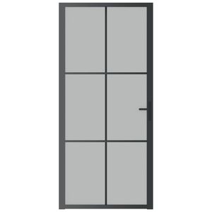 Porte intérieure noire mate en verre et aluminium 36.6 \ "x79.3 \" porte intérieure - Product Image 3