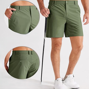 Shorts Bermuda pour Homme Couleur Unie Taille Mi-Haute Style Décontracté avec Poches Fermeture Boutonnée Tissu Tissé - Product Image 3